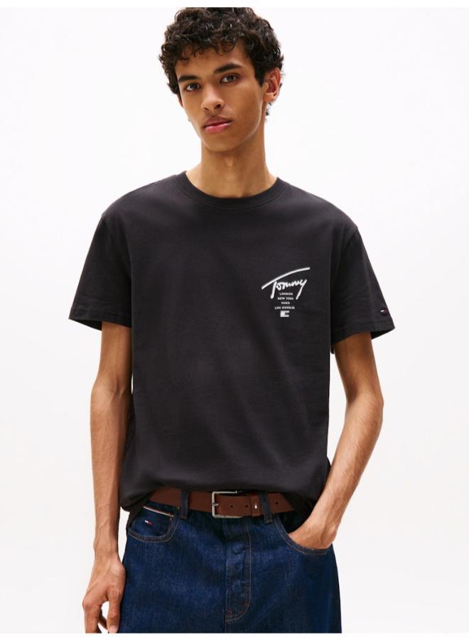 TOMMY JEANS Signature Back Logo Jersey T-Shirt - Image 1