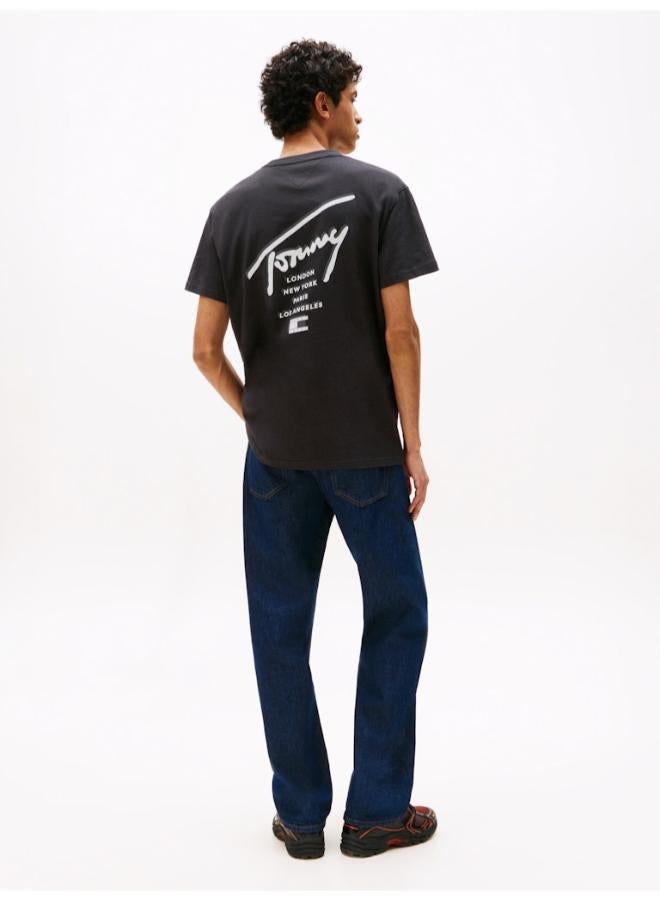 TOMMY JEANS Signature Back Logo Jersey T-Shirt - Image 2