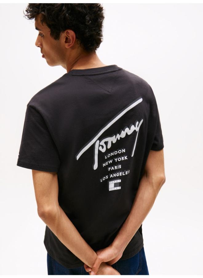 TOMMY JEANS Signature Back Logo Jersey T-Shirt - Image 3