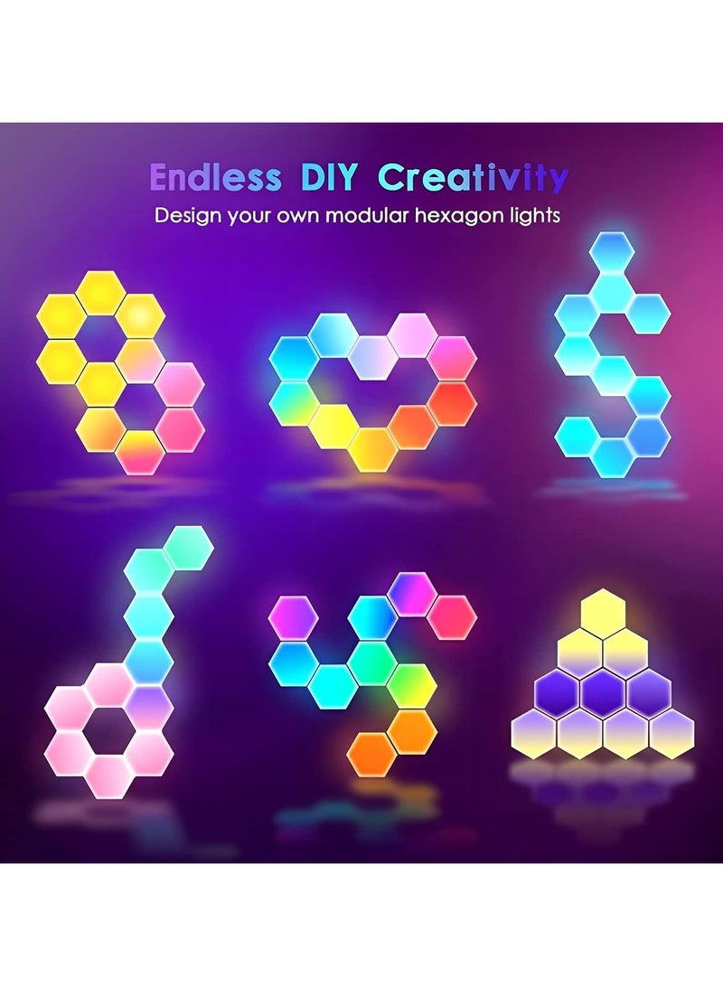 Cool Baby COOLBABY Hexagon Lights,Smart RGB Lights App & Remote Control,Led Lights Music Sync for Home Decor, Living Room, Bedroom, Gaming Room - Image 2