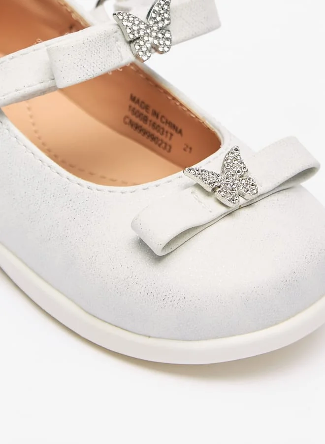 Barefeet Butterfly Accent Lightweight Mary Jane Shoes with Hook and Loop Closure