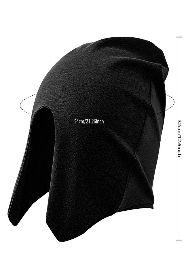 BXT Light Blocking Deep Sleep Mask Cap Elastic Soft Breathable Travel Napping Sleep Cap Hat for Women Men Black - Image 4