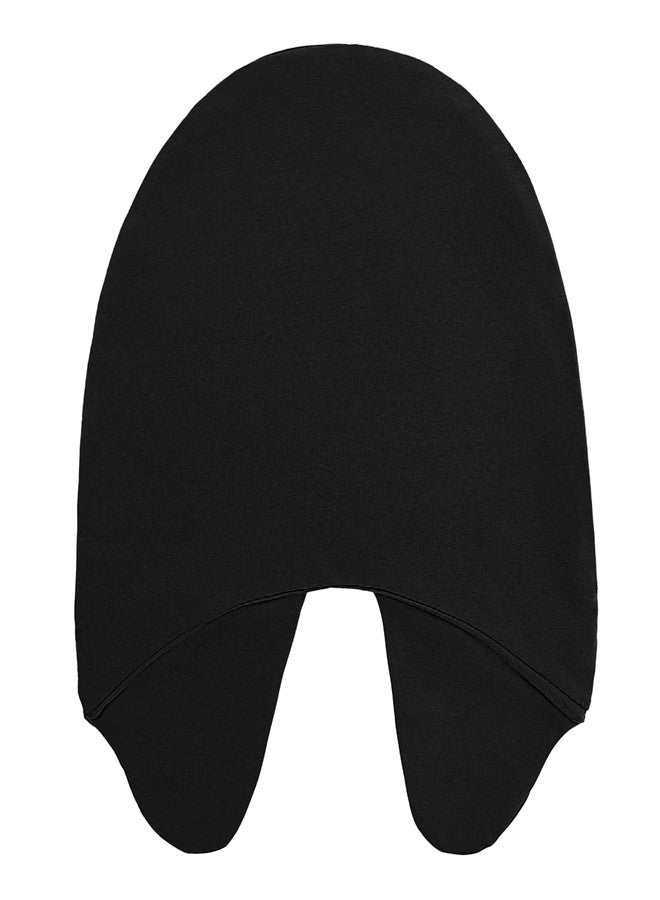 BXT Light Blocking Deep Sleep Mask Cap Elastic Soft Breathable Travel Napping Sleep Cap Hat for Women Men Black - Image 3