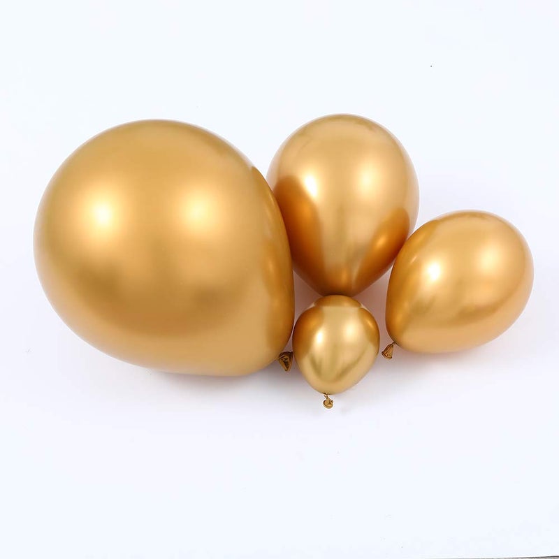 EASUTE 100pcs Metallic Gold Latex Balloons Various Sizes Chrome Balloon 1812105 inch Helium Balloon Perfect for Birthday Valentines Baby Shower Bridal Shower Wedding Anniversary Balloons Gold - Image 3