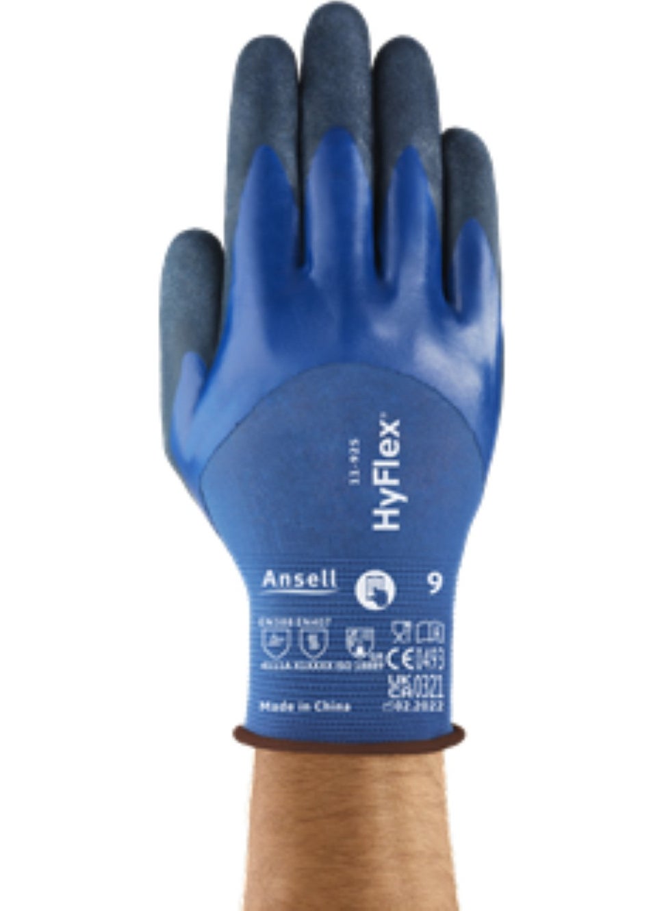 Dupont - Ansell Hyflex 11-925 3/4 Foam Nitrile Coated Mechanical and Assembly Work Gloves - Image 1