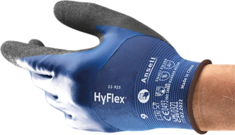 Dupont Ansell Hyflex 11-925 3/4 Foam Nitrile Coated Mechanical and Assembly Work Gloves