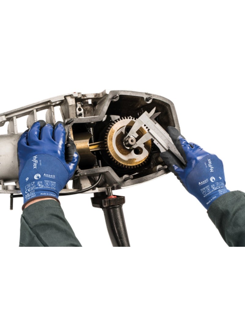 Dupont - Ansell Hyflex 11-925 3/4 Foam Nitrile Coated Mechanical and Assembly Work Gloves - Image 1