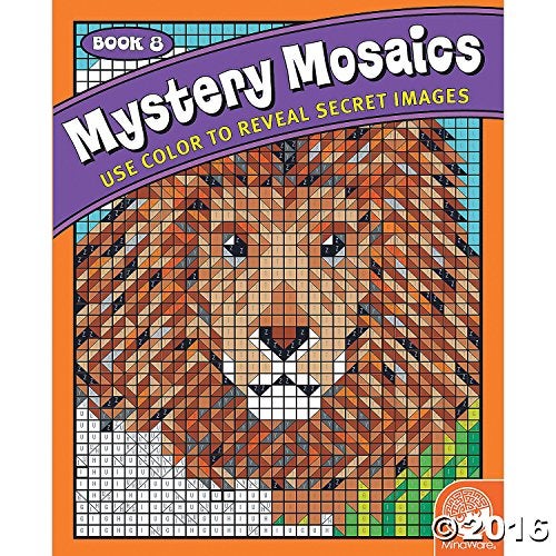 MindWare Color by Number Mystery Mosaics Book 8 Creative HiddenImage Coloring Activity Book for Kids and Adults Ages 6 - Image 1