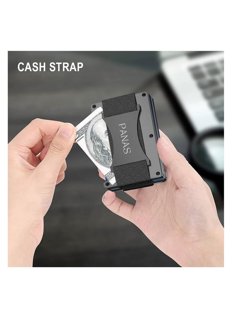 Dubkart - PANAS RFID Blocking Wallet Card Holder - Slim, multi-functional wallet for men. Includes credit card clutch bag and front pocket holder. Grey color, dimensions 8.6x5.4x1.2cm. - Image 1