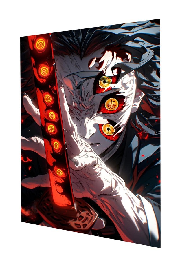 NIJUKA Anime Printed Metal sheet Poster For Home And Room Decoration | For Boys And Girls (demon kokushibo - Image 4