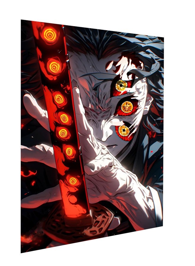 NIJUKA Anime Printed Metal sheet Poster For Home And Room Decoration | For Boys And Girls (demon kokushibo - Image 3