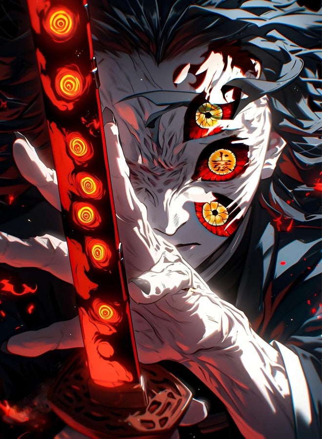 NIJUKA Anime Printed Metal sheet Poster For Home And Room Decoration | For Boys And Girls (demon kokushibo - Image 1