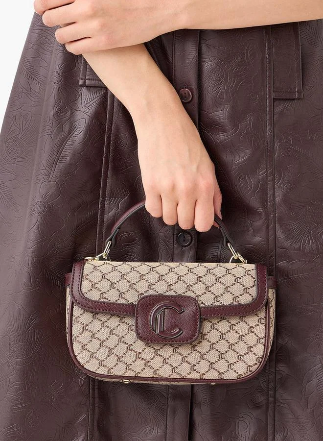 Le Confort Textured Satchel Bag with Grab Handle