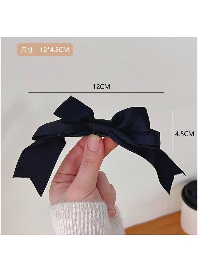 NIBEMINENT Elegant Bow Hair Clip Chic Shark Clamp Accessory #2 Black Hairpin 