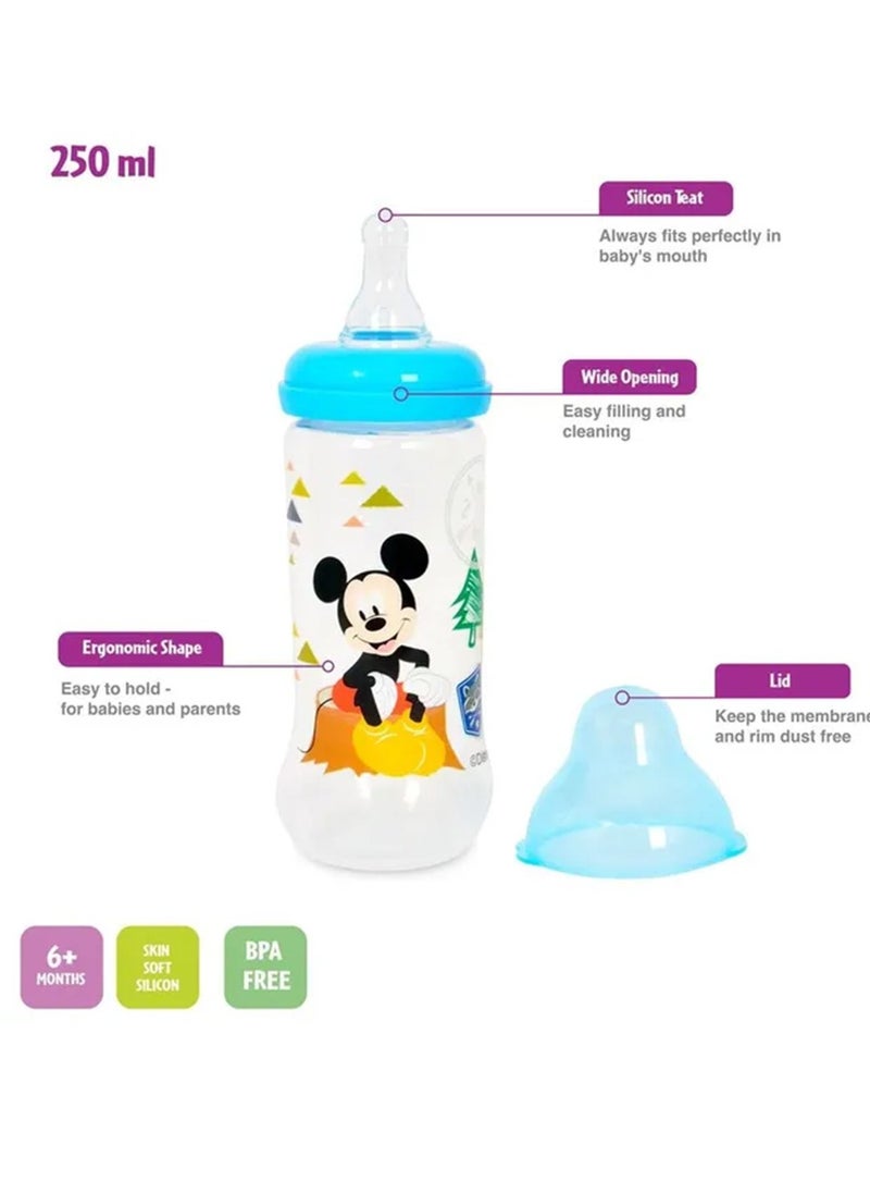 Disney - Mickey Mouse Baby Feeding Regular Neck Bottle - 250 ml - Image 1