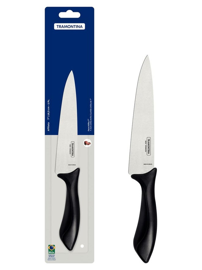 ترامونتينا سكين ترامونتينا أفيلاتا  بوصة بشفرة ستانلس ستيل ومقبض بولي بروبلين أسود - Image 1