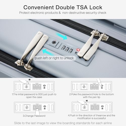 Hanke Grace Carry On Luggage with Wheels Airline Approved Hard Shell Suitcases with Front Pocket，Top Opening Luggage with TSA Lock for Short Business Travel， Grey. - Image 5