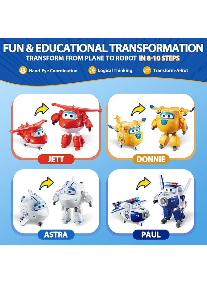 Super Wings Transformable Toys 4-Pack 5" Action Figure Tobot, 2 in 1 Rescue Bots Transforming Airplane Robot, Educational Toys for Boys and Girls Age 3+, Gifts for Preschool Kids - Image 3