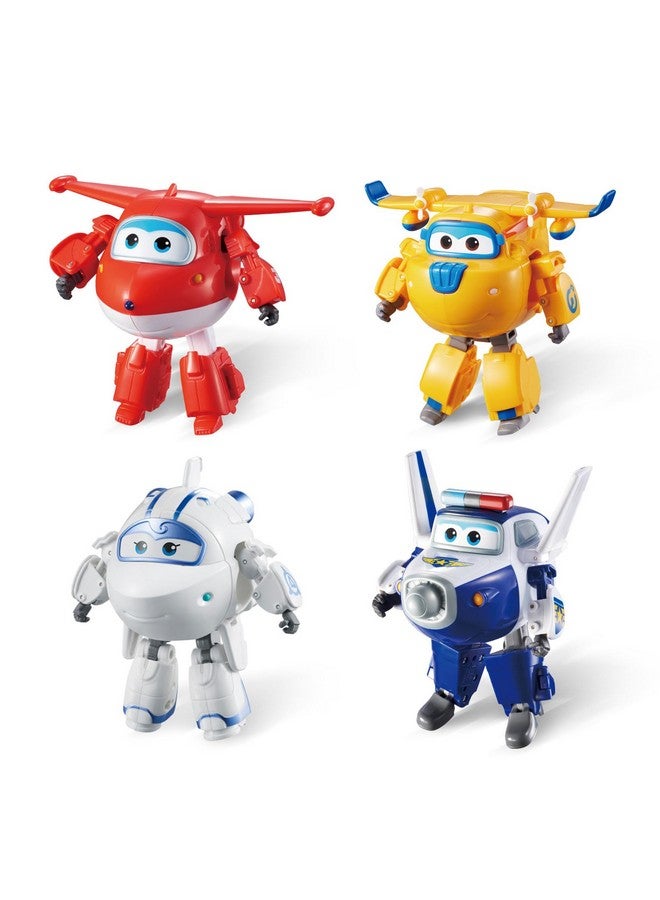 Super Wings Transformable Toys 4-Pack 5" Action Figure Tobot, 2 in 1 Rescue Bots Transforming Airplane Robot, Educational Toys for Boys and Girls Age 3+, Gifts for Preschool Kids - Image 1