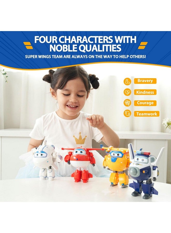 Super Wings Transformable Toys 4-Pack 5" Action Figure Tobot, 2 in 1 Rescue Bots Transforming Airplane Robot, Educational Toys for Boys and Girls Age 3+, Gifts for Preschool Kids - Image 4