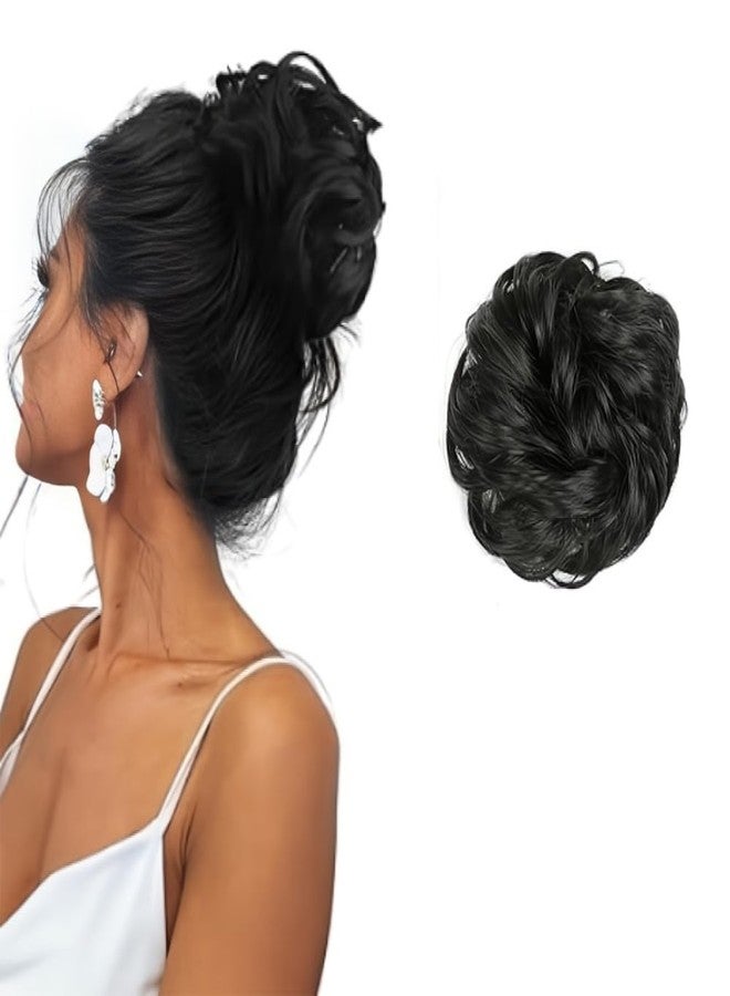 BLUSHIA Natural Black Rafall Juda Bun Fashion Hair Extension (1PC) Elastic Rubber Band Hairpiece For Women - Image 1
