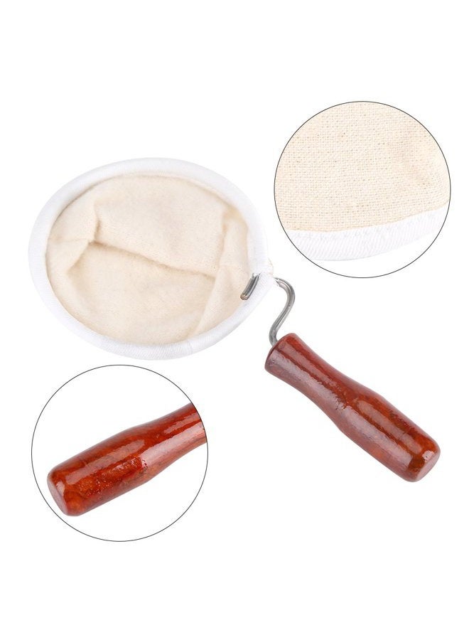 Zerodis Coffee Cloth Filter Reusable Washable Flannel Cloth Handmade Coffee Filter Strainer with Wooden Handle L dh9g2w6mie-02 - Image 4