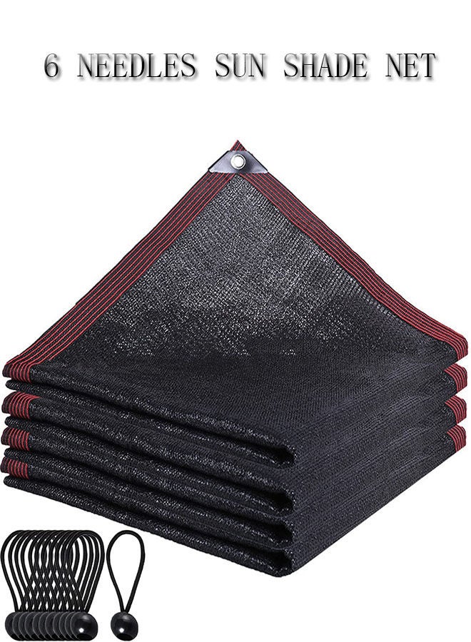 Generic Black Sun Mesh Sunblock Shade Cloth Taped Edge with Grommets UV Resistant Shade Sunblock Net Black Shade Cloth for Greenhouse Parking Garden Yard or Kennel 2m*3m  - Image 1