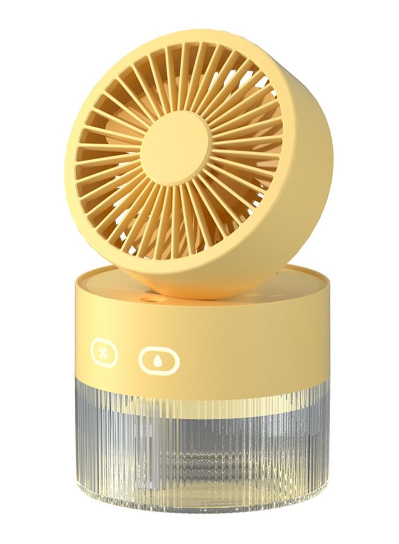 Sunhome مروحة محمولة 2 في 1 من سان هوم مزودة بجهاز ترطيب باللون الأصفر - Image 1