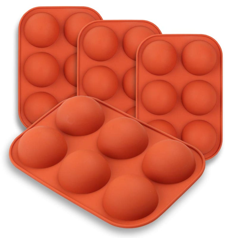 homEdge Semi Sphere Silicone Mold 4 Packs Baking Mold for Making Hot Chocolate Bomb Cake Jelly Dome Mousse  Diameter2 - Image 1