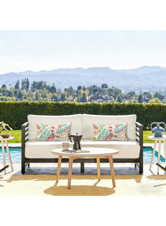 LVTXIII Outdoor Decorative Lumbar Pillow Covers 12 x 20 Inch, Modern Pattern Pillow Case Pack of 2 for Home Patio Garden Sofa Bed Furniture, Pretty Paisley - Image 5
