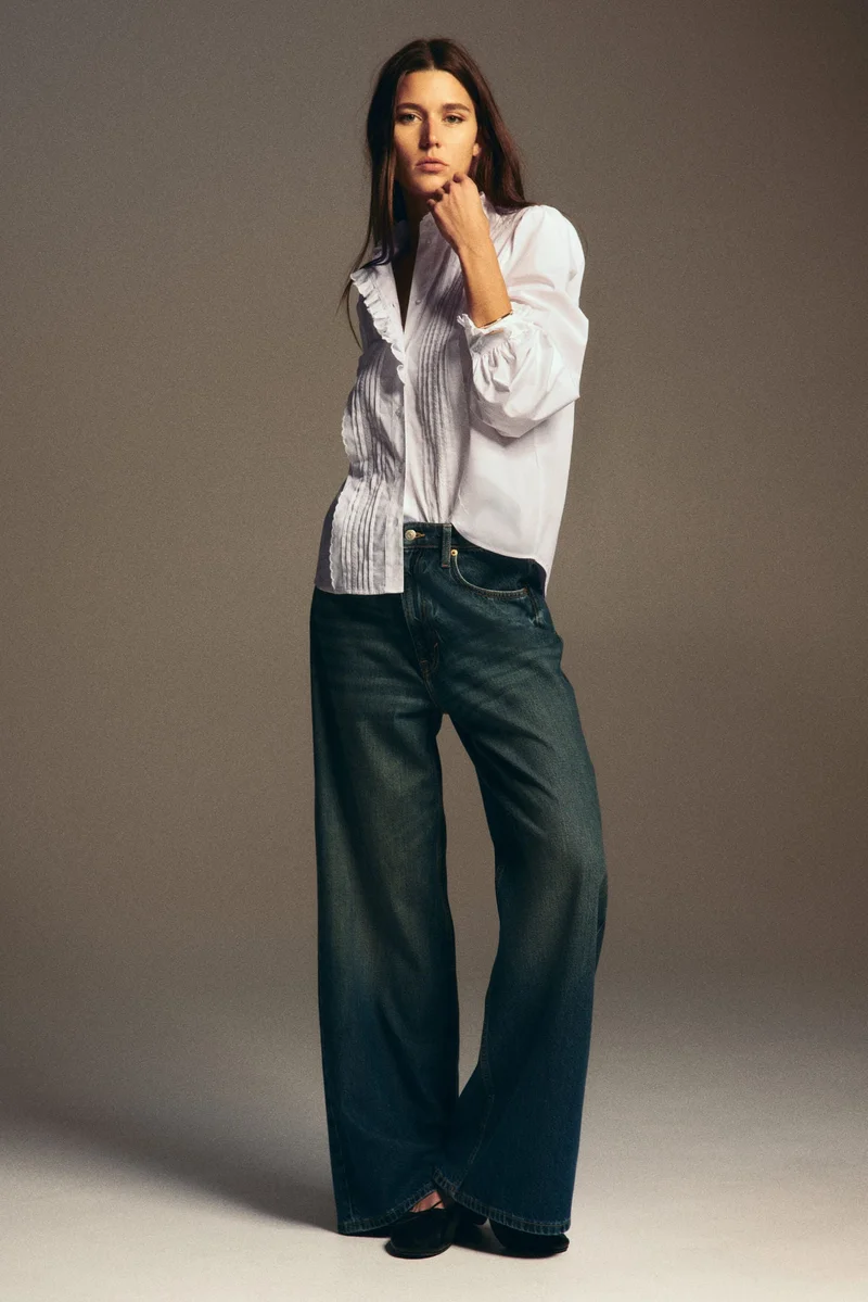 اتش اند ام بلوزة قطنية مزيّنة بتطريزات