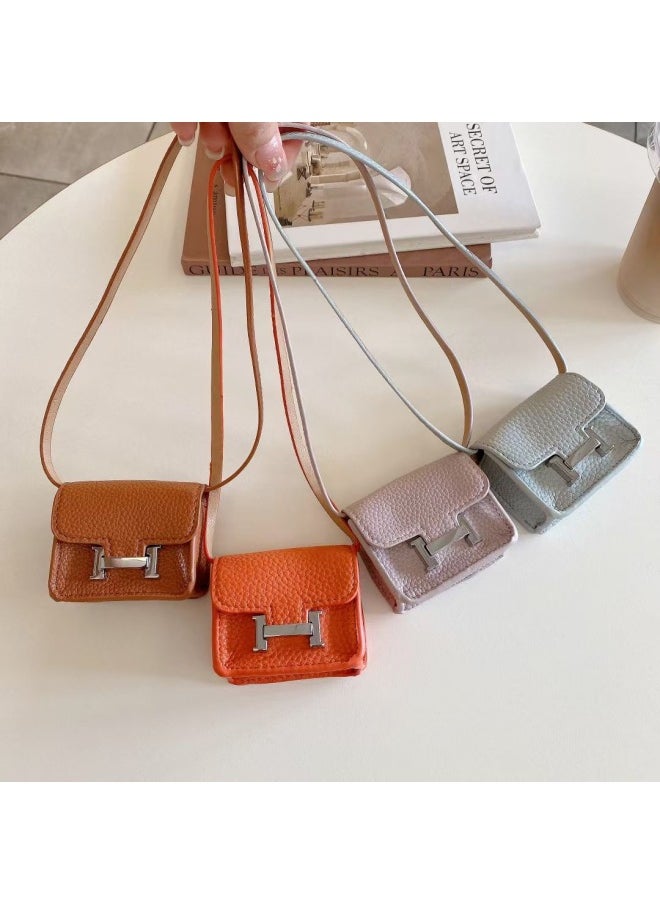 Generic - Mini Handbag Headphone Protective Case For Apple Airpods Universal Second-Generation Third-Generation Pro Women's Leather Earphone Case-Color:Brown-Applicable Models:Universal Airpods 1/2 Generation/3/pro/pro2 - Image 1