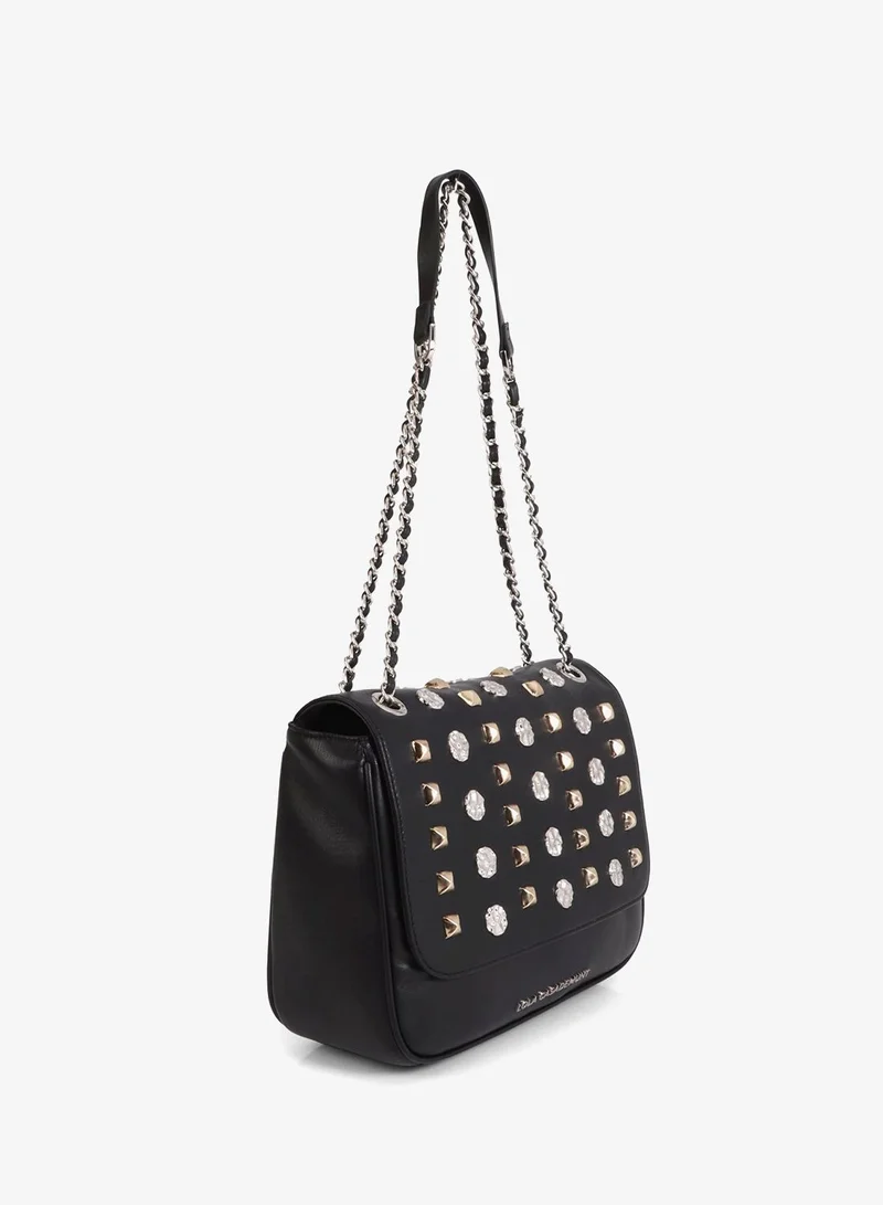 لولا كساديمونت Flap Crossbody Bag with Gold and Silver Studs