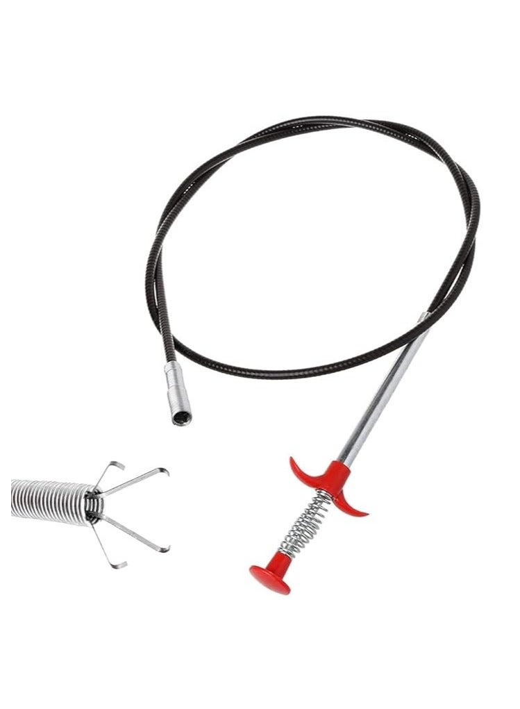 AnrSee Sink Snake Flexible Grabber Pickup Tool Retractable 4 Claw Retriever Stick Drain Clog Remover Tool For Kitchen Sink Bathroom Tub Toilet Clogged Drains Dredge Pipe Sewers - Image 1