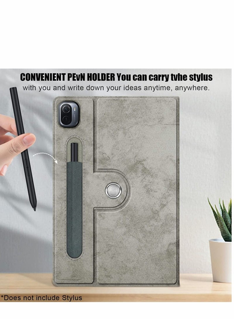 SYOSI Case for Xiaomi Mi Pad 5 case Pro Elastic Strap Pen Holder Stand Auto Sleep Wake Up Function Cover PU Leather Tablet Cases Gray - Image 3
