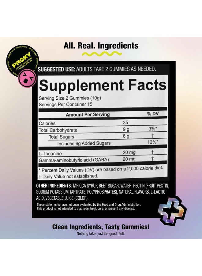 PROXY GABA Supplements for Stress Relief, GABA L-Theanine Supplement for Sleep Support, Vegan & Gluten Free Grapefruit Gummies with Clean Ingredients for Adults, Men & Women - Image 3