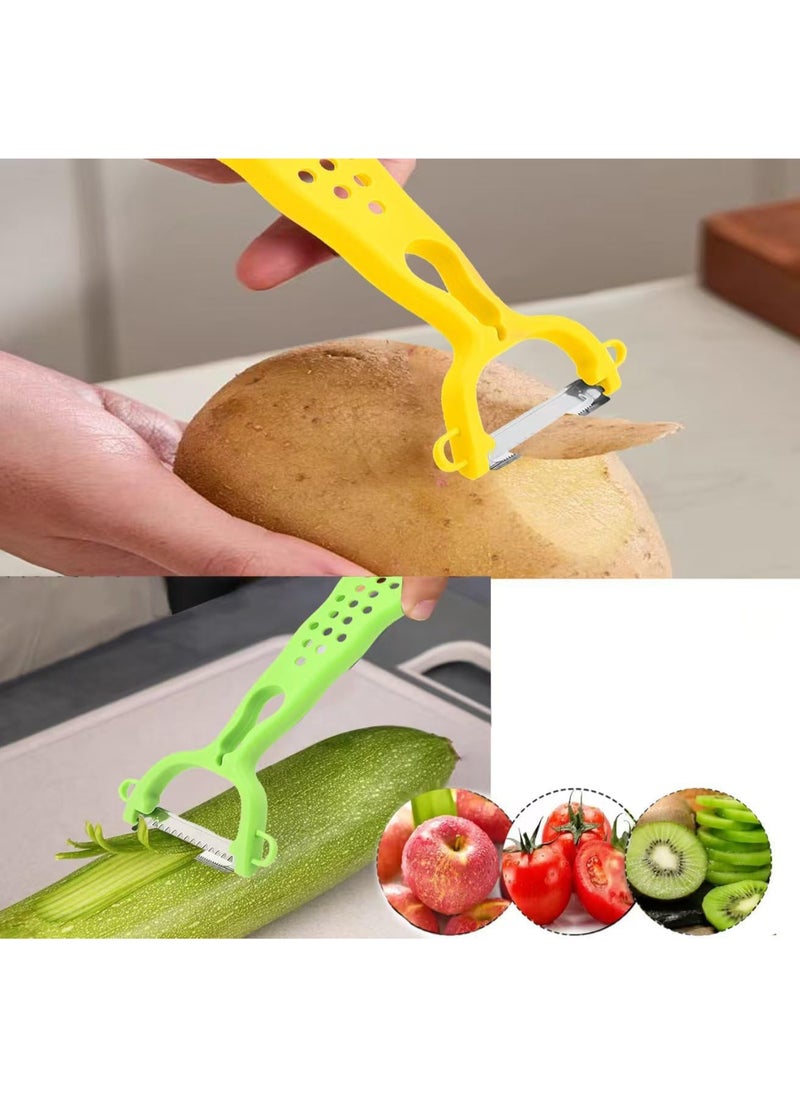 Beauenty Double Sided Vegetable Grater, Double Function Stainless Steel Peeler, 2 in 1 for Peeling and Grating, Fruit and Vegetable Peeler with Ergonomic Handle (2 PCS)  - Image 3