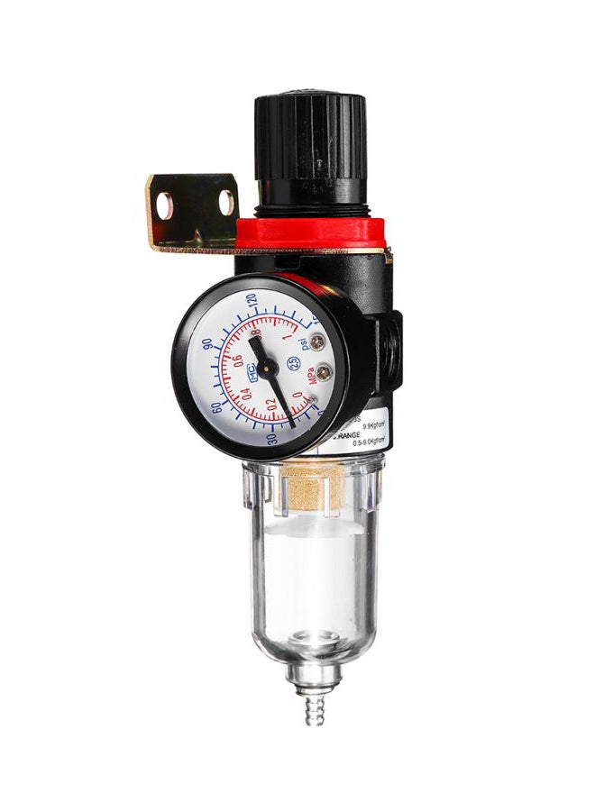 Air Compressor Filter Water Separator Trap Tools Kit With Regulator Gauge - Image 1