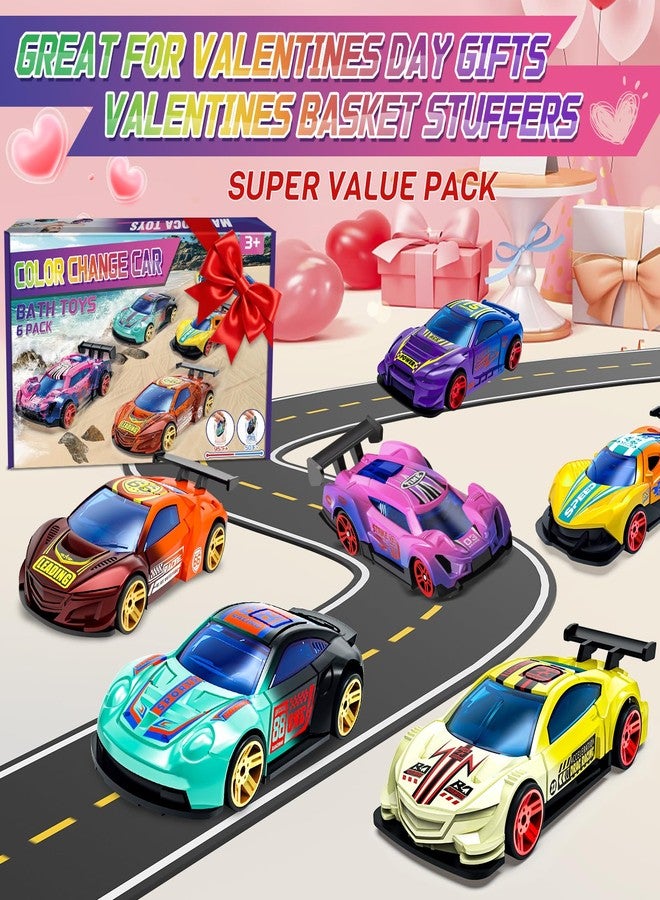 MACALOCA Color Changing Cars Toys Bath Toys for Ages 1-3 4-8 Valentines Day Gifts for Kids Grandkids Boys Birthday Gifts Race Cars Themed Party Favors Valentines Basket Stuffers Sensory Die-Cast Toys - Image 3