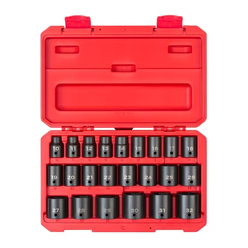 TEKTON 1/2 Inch Drive 6-Point Impact Socket Set, 23-Piece (10-32 mm) | SID92322 - Image 1