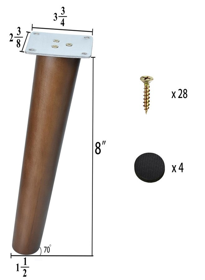 AORYVIC Angled Furniture Legs 8 inch Slanted Wood Legs for Ottoman Bench Coffee Table Pack of 4 - Image 2