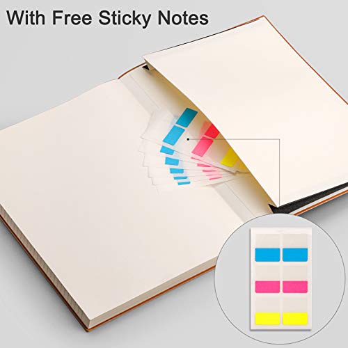 EMSHOI Notebook College Ruled - B5 Large Thick Notebook Leather Journal with Free Sticky Notes, 204 Numbered Pages,100gsm Thick Lined Paper, Softcover, 7.5"x10"-GrayBlue - Image 5