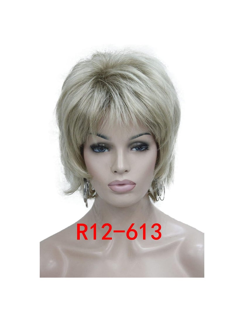 Wiginway - Wiginway Womens Wig Ombre blonde BFluffy Short Straight Layered Hair Synthetic Full Wigs - Image 1
