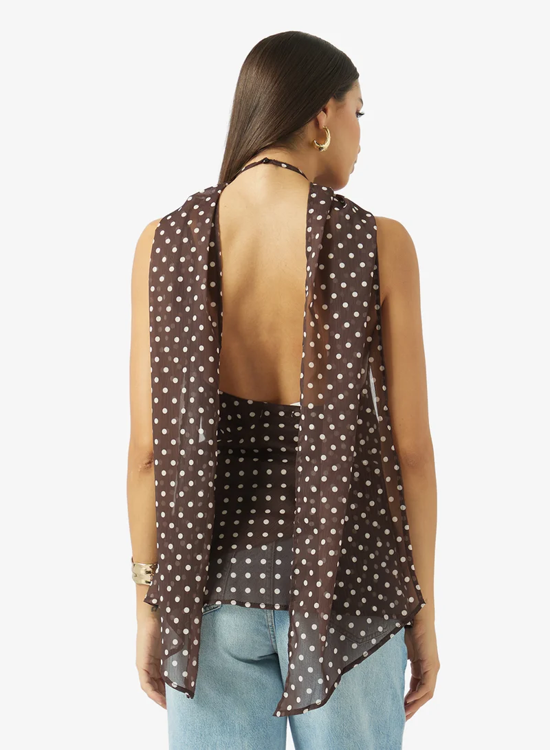 ELLA Halter Neck Printed Blouse