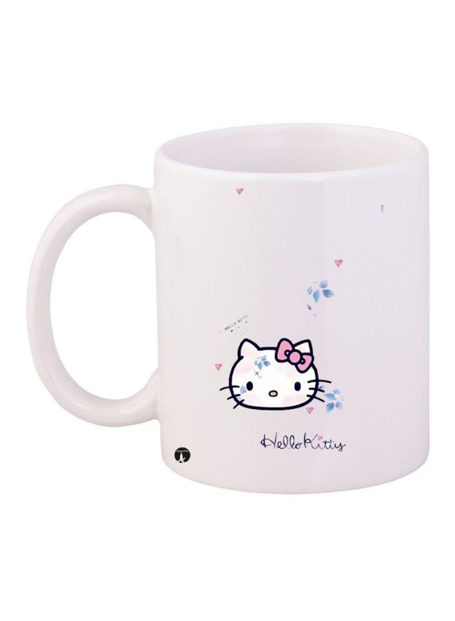 Cartoon Printed Coffee Mug White/Pink/Black 11ounce