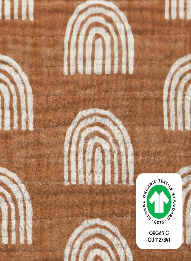 Babyletto 100% Organic Cotton Crib Sheet, GOTS-Certified, Fitted 360°, Ultra-Soft and Breathable Muslin - Terracotta Rainbow - Image 5