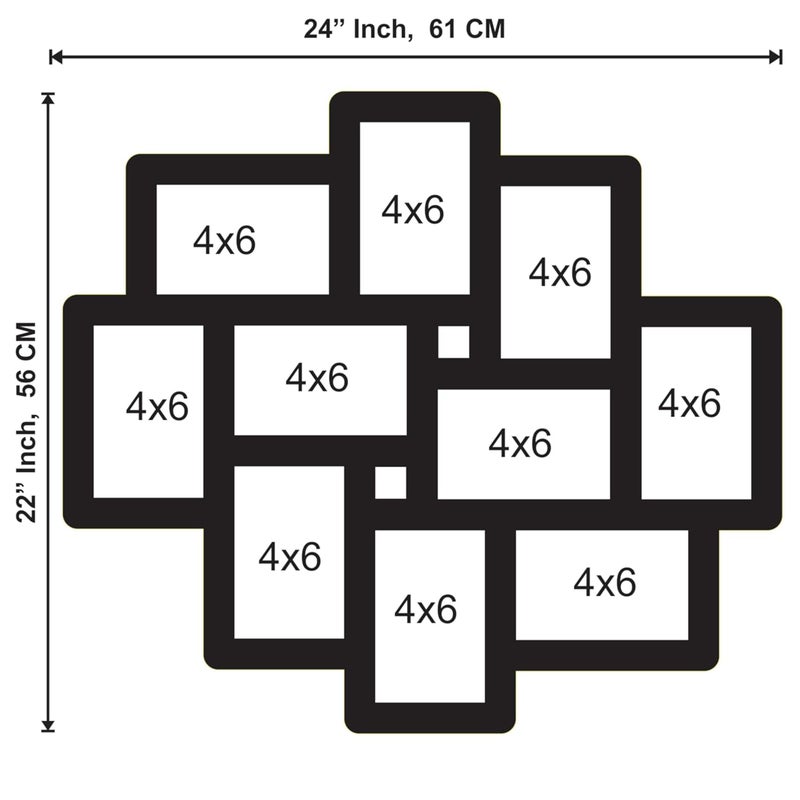 Creative Arts n Frames إطار صور متعدد الصور الخشبي الكبير بدون وصلات لتزيين المنزل، هدية (إطار صور 9 صور بحجم 4x6 بوصة 23.5X23.5) - Image 5