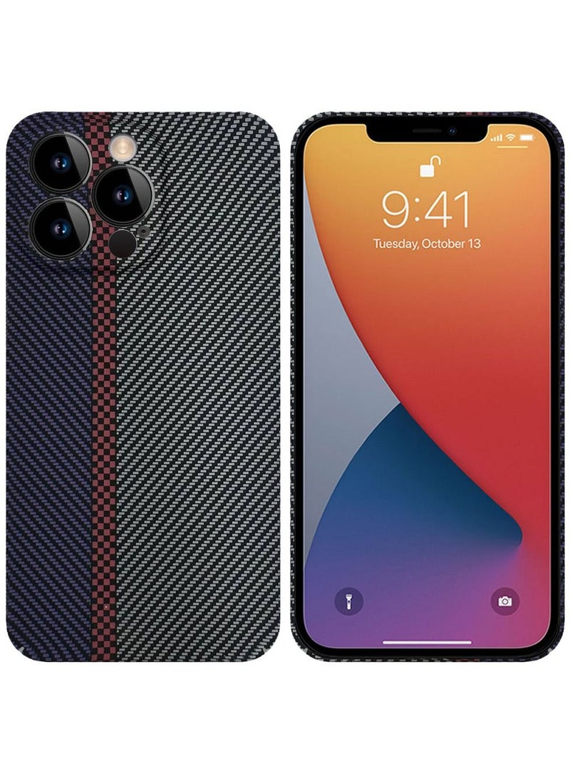 CATANES iPhone 12 Pro Max Carbon Case Unique Design Mixed Amazing Color Aramid Carbon Fiber Phone Case Blue  - Image 2