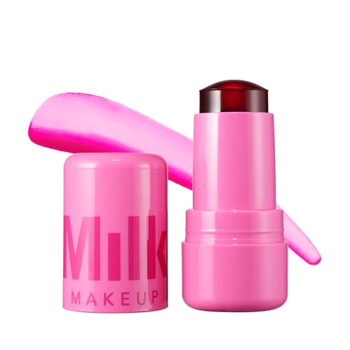 Milk Makeup Cooling Water Jelly Tint  Sheer Lip  Cheek Stain with Vegan Collagen Seawater  Aloe  Hydrating LongLasting Buildable Lip Tint  Blush  Burst 017 oz