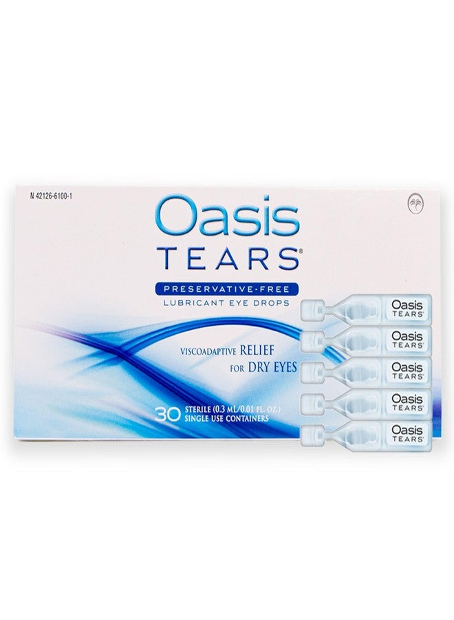 OT6100 - قطرات ترطيب العين Oasis TEARS® الخالية من المواد الحافظة لتخفيف جفاف العين | 30 عبوة للاستخدام الفردي | 0.01 أونصة سائلة (0.3 مل) - Image 1